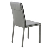 EdgeMod Maxwell Vegan Leather Chair in Grey (Set of 2)