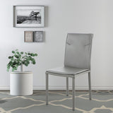 EdgeMod Maxwell Vegan Leather Chair in Grey (Set of 2)