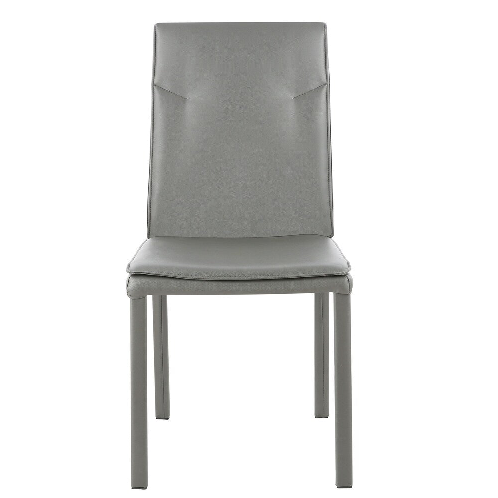 EdgeMod Maxwell Vegan Leather Chair in Grey (Set of 2)