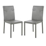 EdgeMod Maxwell Vegan Leather Chair in Grey (Set of 2)