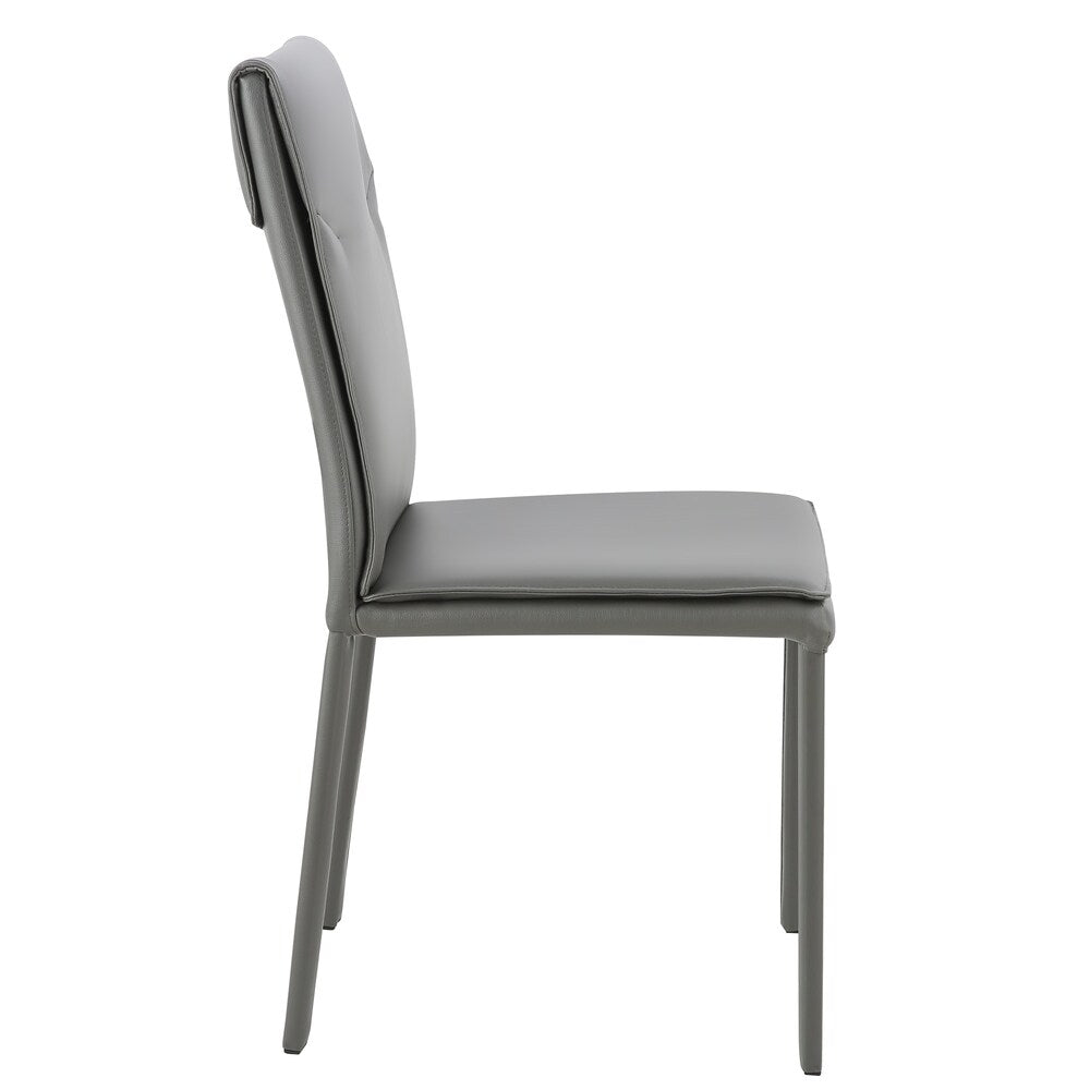 EdgeMod Maxwell Vegan Leather Chair in Grey (Set of 2)