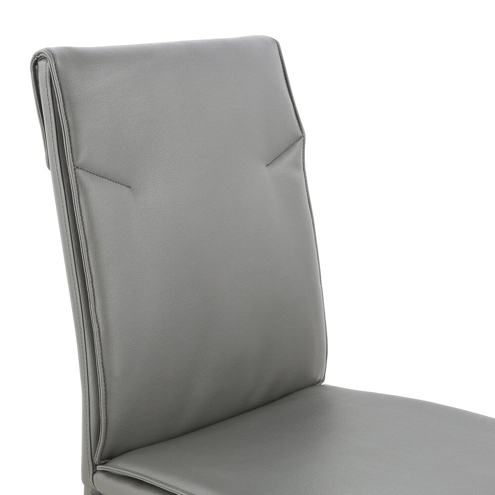 EdgeMod Maxwell Vegan Leather Chair in Grey (Set of 2)