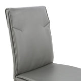 EdgeMod Maxwell Vegan Leather Chair in Grey (Set of 2)