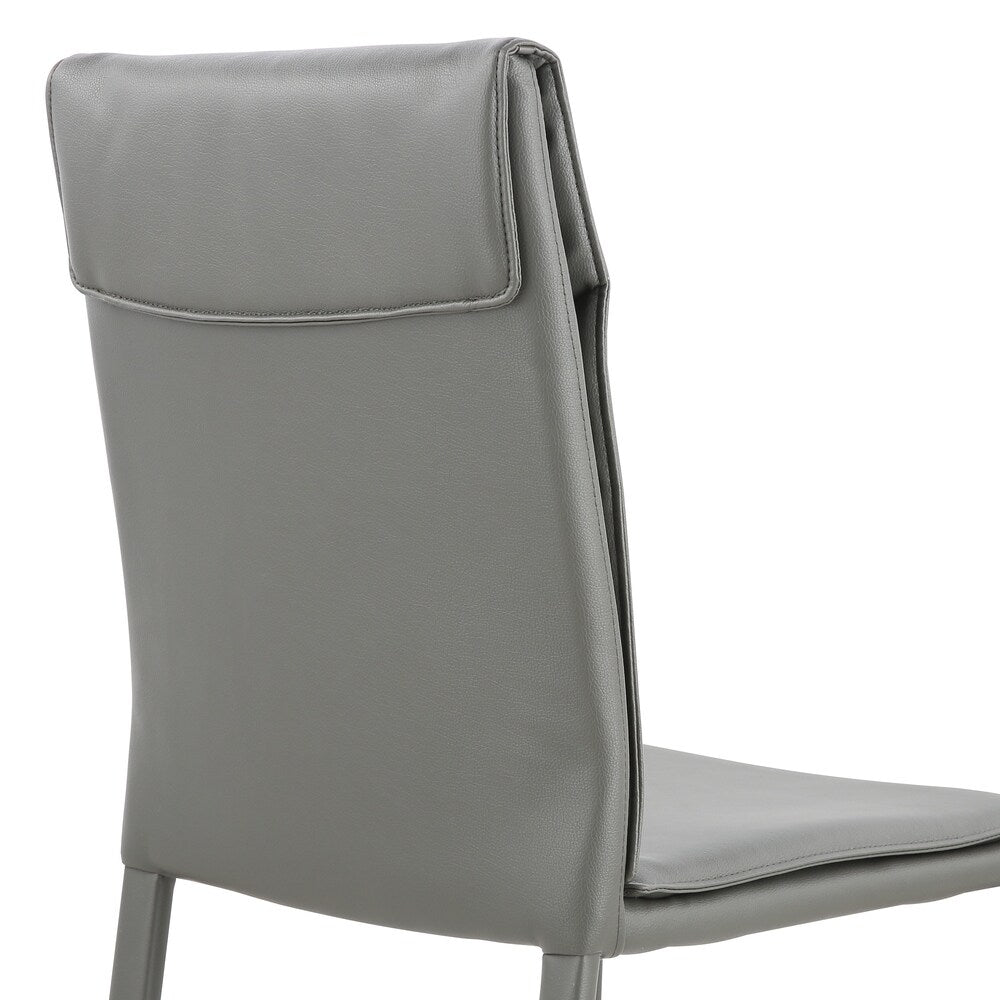 EdgeMod Maxwell Vegan Leather Chair in Grey (Set of 2)