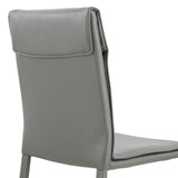 EdgeMod Maxwell Vegan Leather Chair in Grey (Set of 2)
