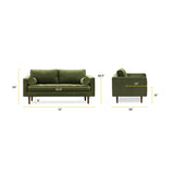 Poly & Bark Napa 72" Velvet Fabric Apartment Sofa