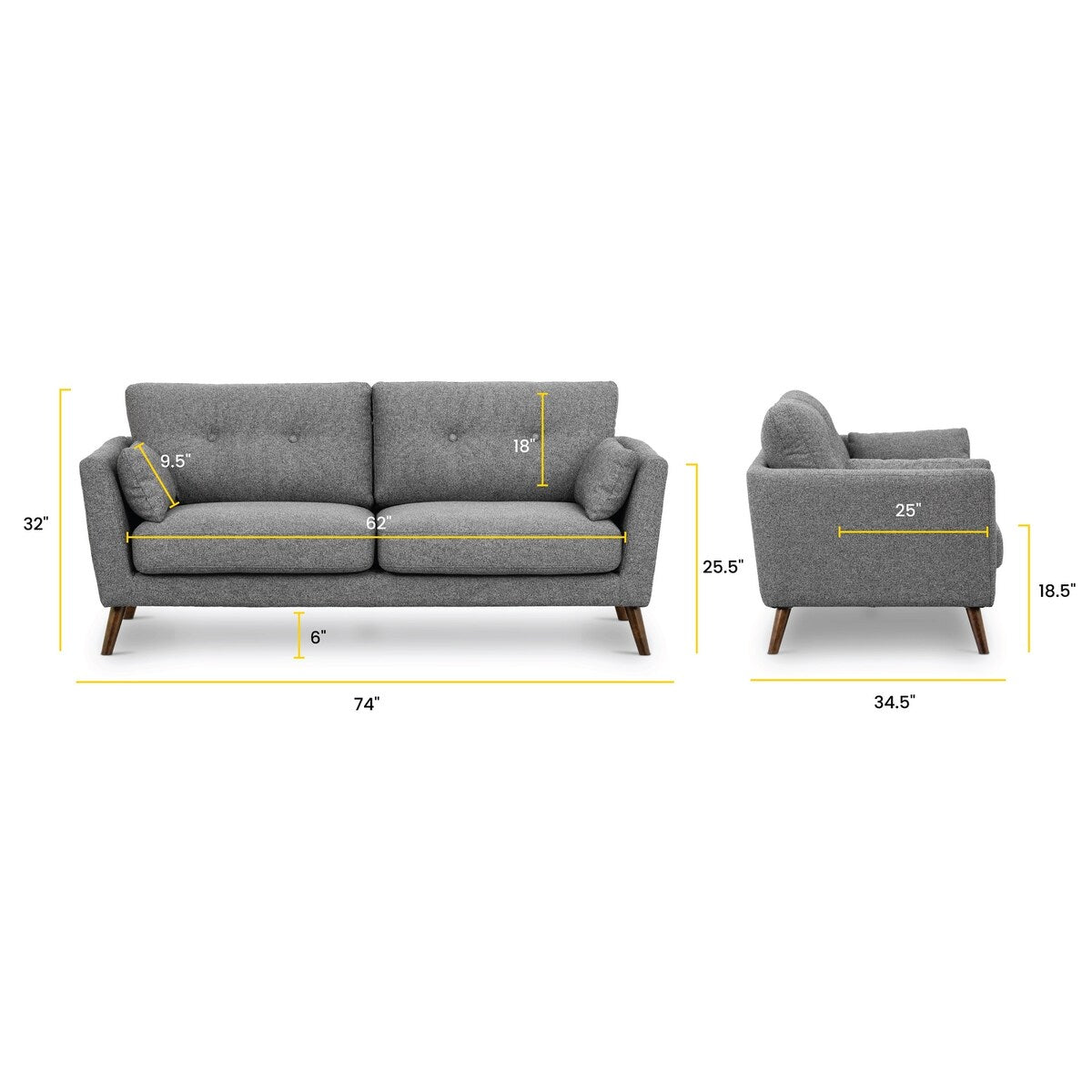 Poly and Bark Rina 74" Apartment Sofa