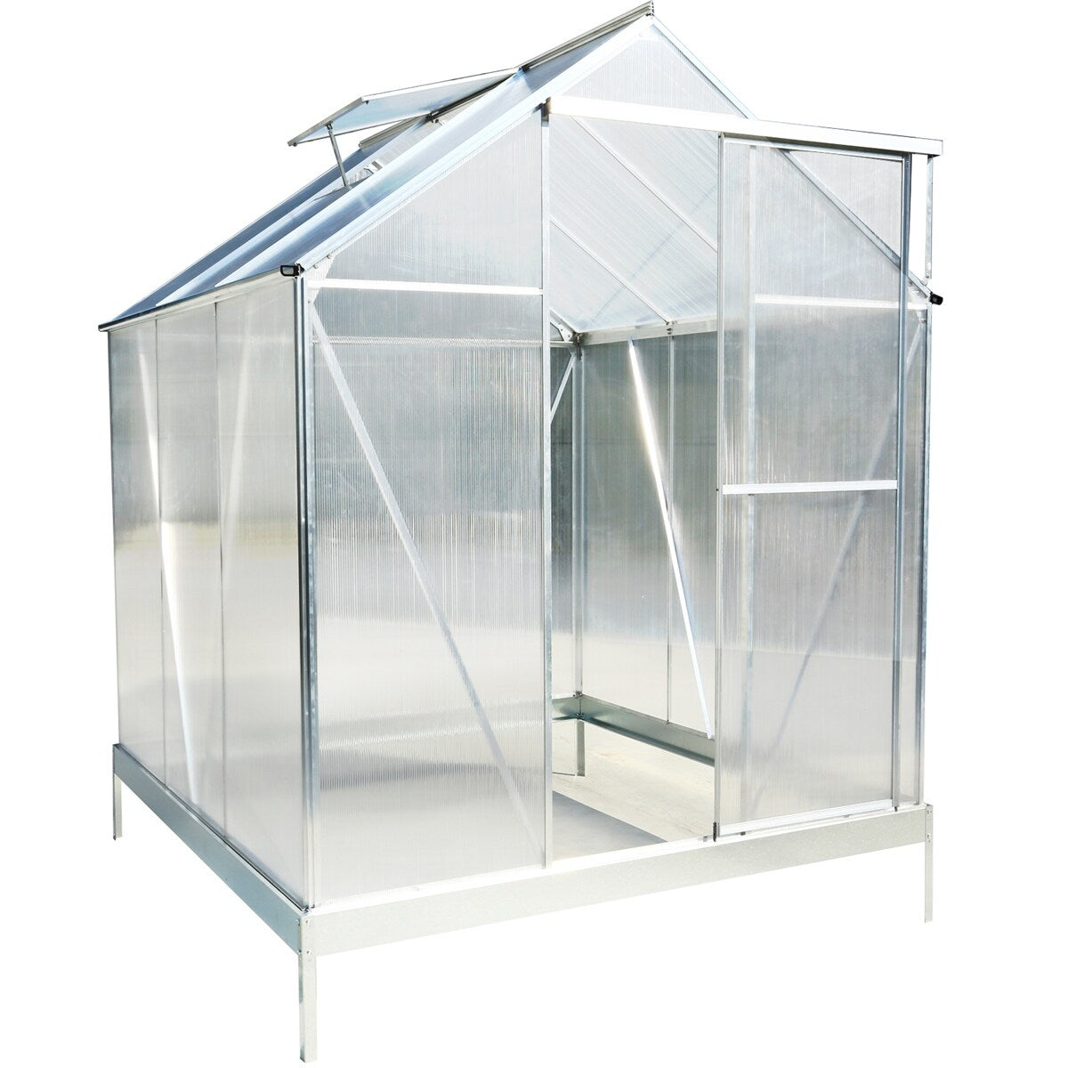 Polycarbonate Greenhouse,Heavy Duty Outdoor Walk-in Green House Kit - 6.3'*6.2'*7'