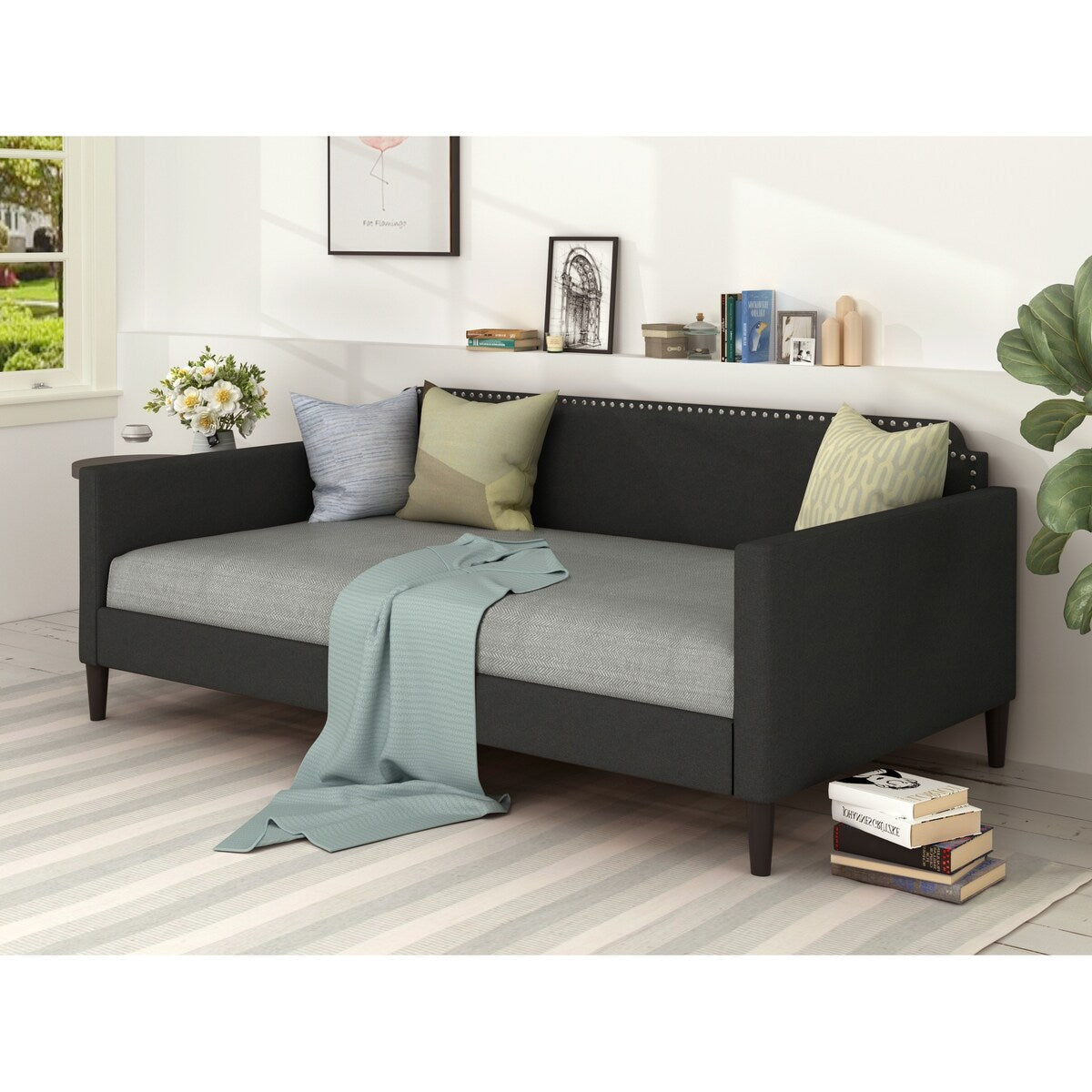 Polyester twin daybed, Gray