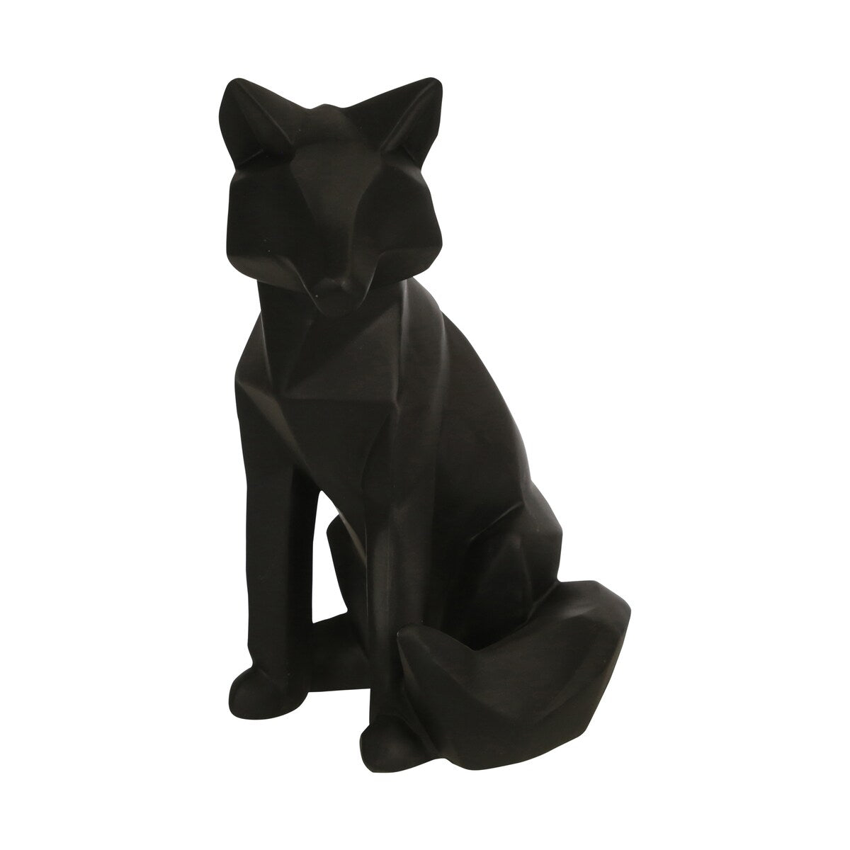 Polyresin 10" Fake Fox Figurine, Black 11"H - 6.0" x 6.0" x 11.0"
