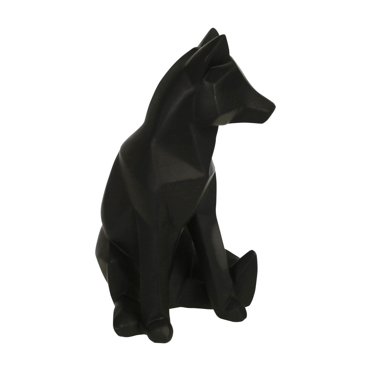 Polyresin 10" Fake Fox Figurine, Black 11"H - 6.0" x 6.0" x 11.0"