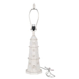 Polyresin 30" Table Lamp with Linen Shade, Antique White
