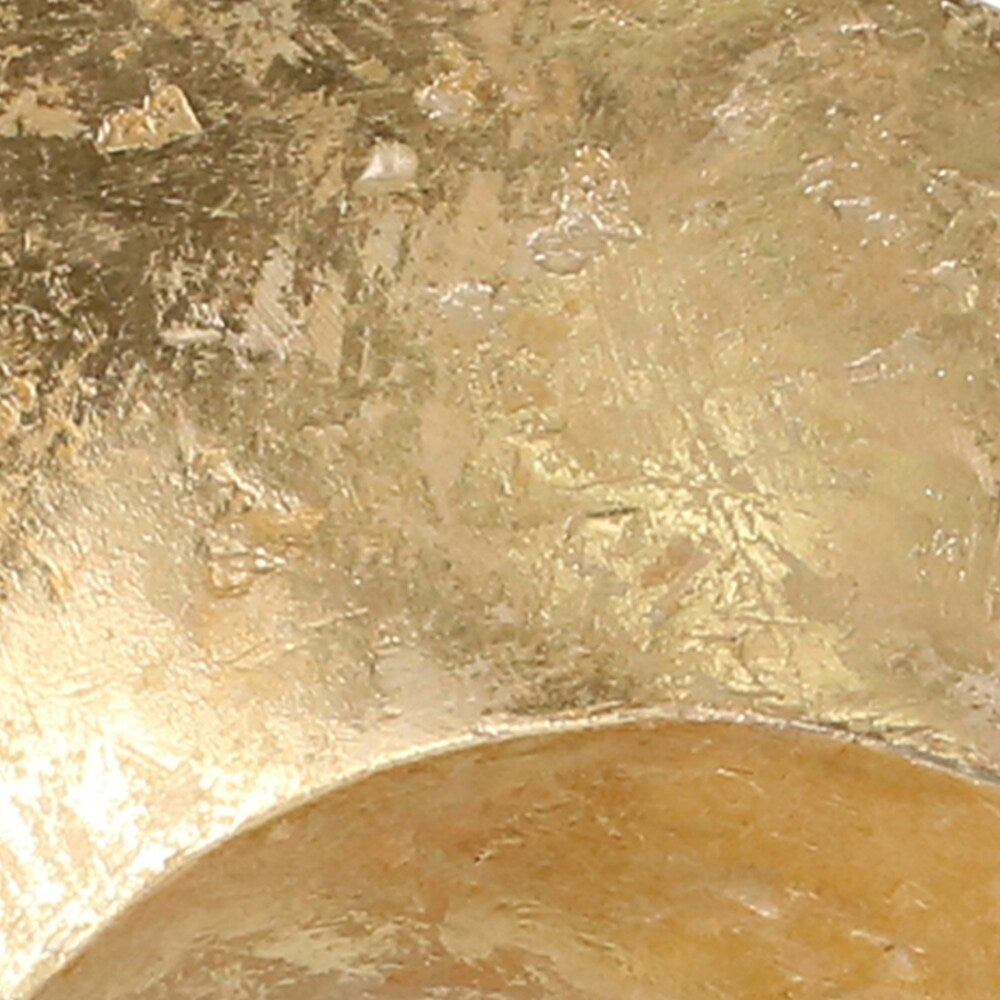 Polyresin Circular Swirl Table Top Decor with Stand, Gold and Black