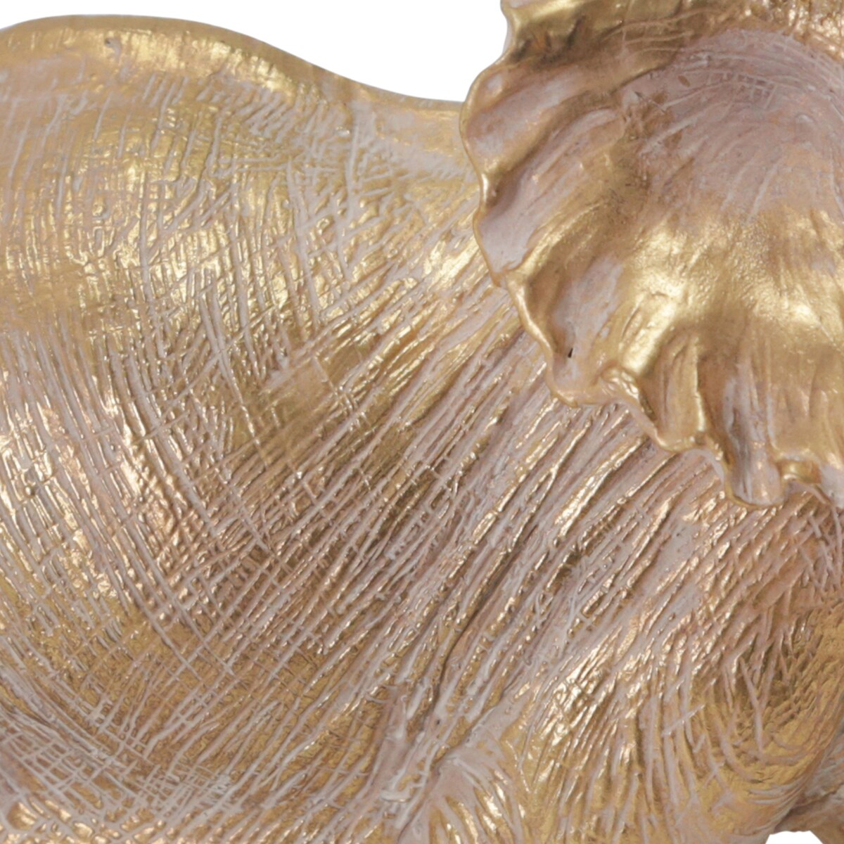 Polyresin Elephant Accent Decor with Textured Detail, Gold