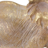 Polyresin Elephant Accent Decor with Textured Detail, Gold