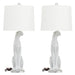 Polystone Leopard Table Lamp - Set of 2 Silver or Gold - Roche River Decor