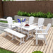 Polytrends Altura 6-Piece Rectangular Poly Eco-Friendly All Weather Outdoor Dining Set with Bench