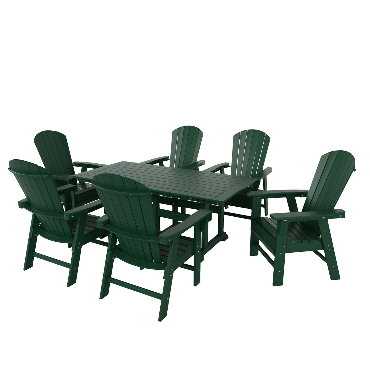 Polytrends Altura 7-Piece Poly Eco-Friendly All Weather Outdoor Dining Set with Armchairs