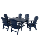 Polytrends Altura 7-Piece Poly Eco-Friendly All Weather Outdoor Dining Set with Armchairs