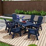 Polytrends Altura 7-Piece Poly Eco-Friendly All Weather Outdoor Dining Set with Armchairs
