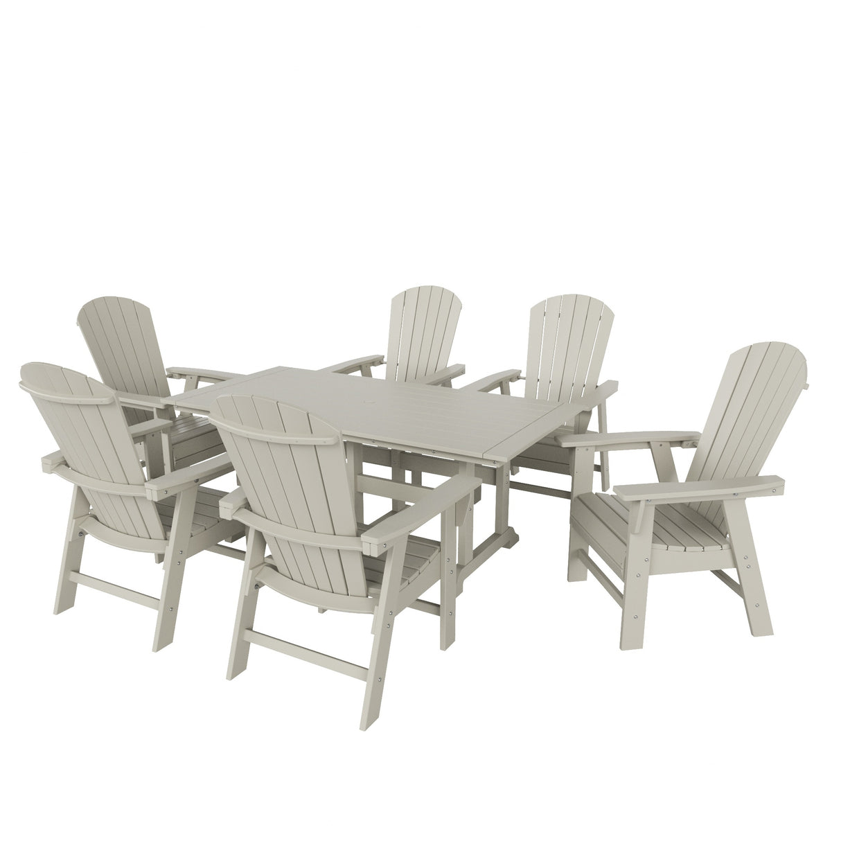 Polytrends Altura 7-Piece Poly Eco-Friendly All Weather Outdoor Dining Set with Armchairs