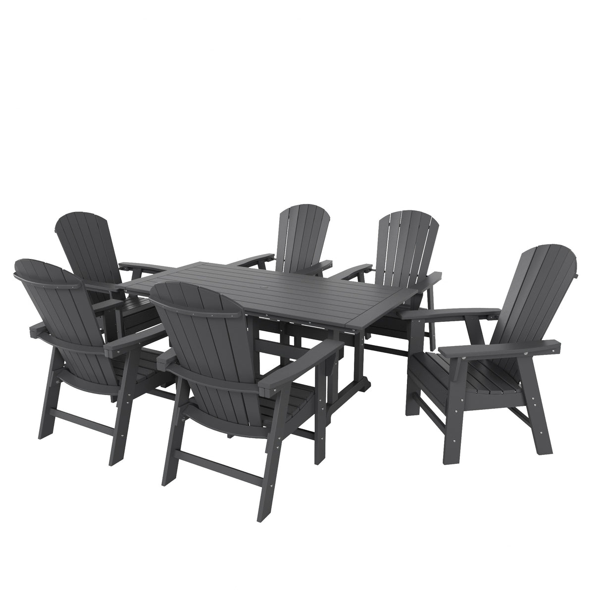 Polytrends Altura 7-Piece Poly Eco-Friendly All Weather Outdoor Dining Set with Armchairs