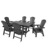 Polytrends Altura 7-Piece Poly Eco-Friendly All Weather Outdoor Dining Set with Armchairs