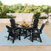Polytrends Laguna Hdpe All Weather Outdoor Patio Round Adirondack Dining Chairs Set (5-Piece Set)