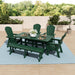 Polytrends Laguna Hdpe All Weather Outdoor Patio Dining Set with Rectangle Table, Arm Chairs, and Bench (6-Piece Set)