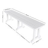 Polytrends Laguna Hdpe All Weather Outdoor Patio Dining Set with Rectangle Table, Arm Chairs, and Bench (6-Piece Set)