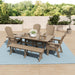 Polytrends Laguna Hdpe All Weather Outdoor Patio Dining Set with Rectangle Table, Arm Chairs, and Bench (6-Piece Set)