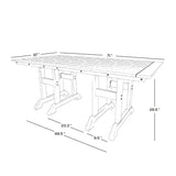 Polytrends Laguna Hdpe All Weather Outdoor Patio Dining Set with Rectangle Table, Arm Chairs, and Bench (6-Piece Set)