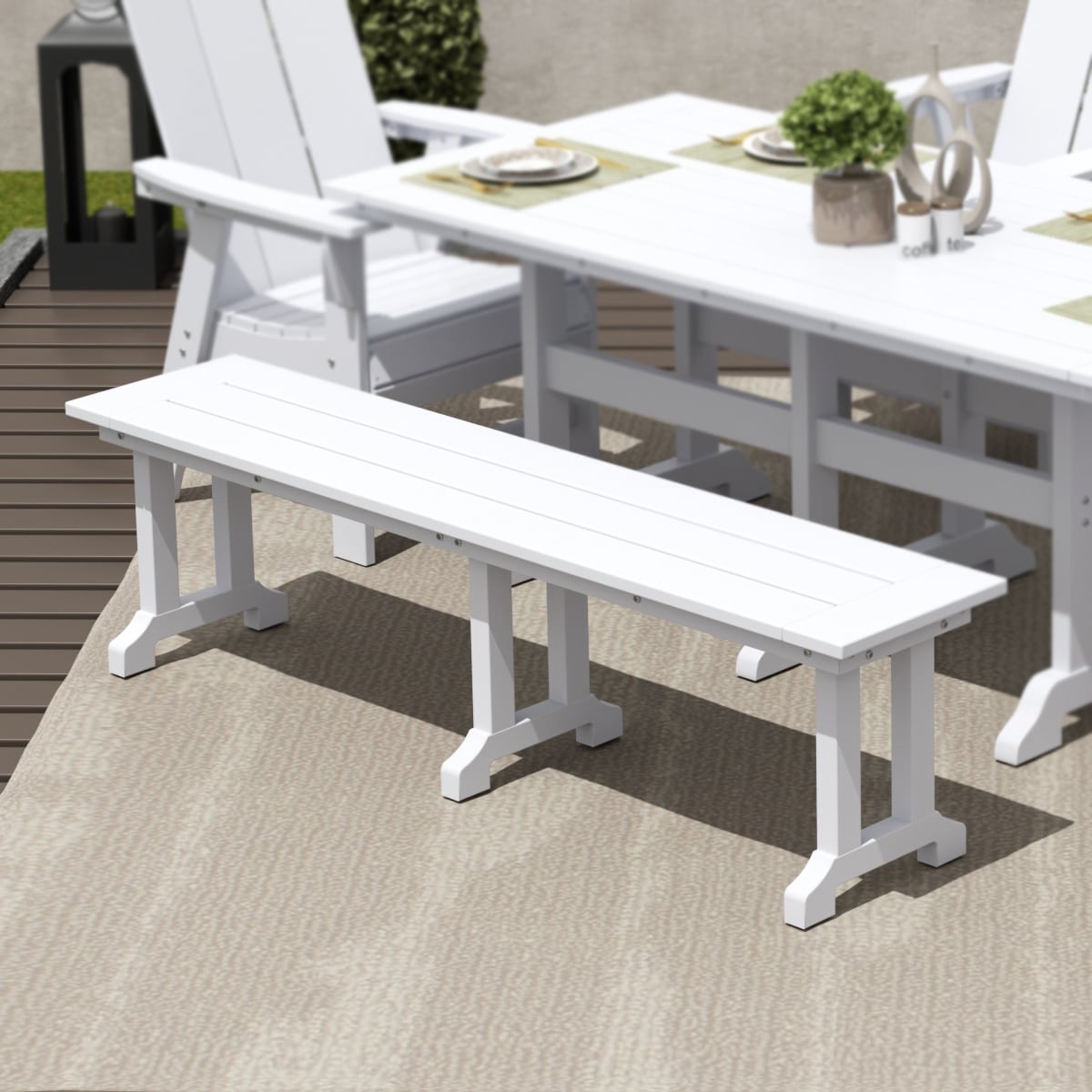 Polytrends Laguna Hdpe All Weather Outdoor Patio 65" Bench