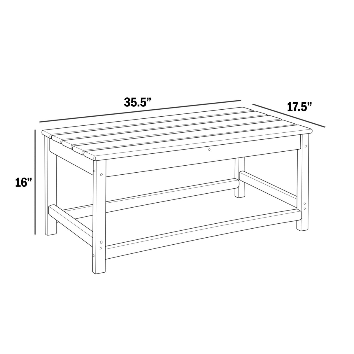 Polytrends Laguna Hdpe All Weather Outdoor Patio Coffee And Side Tables (3-Piece Set)