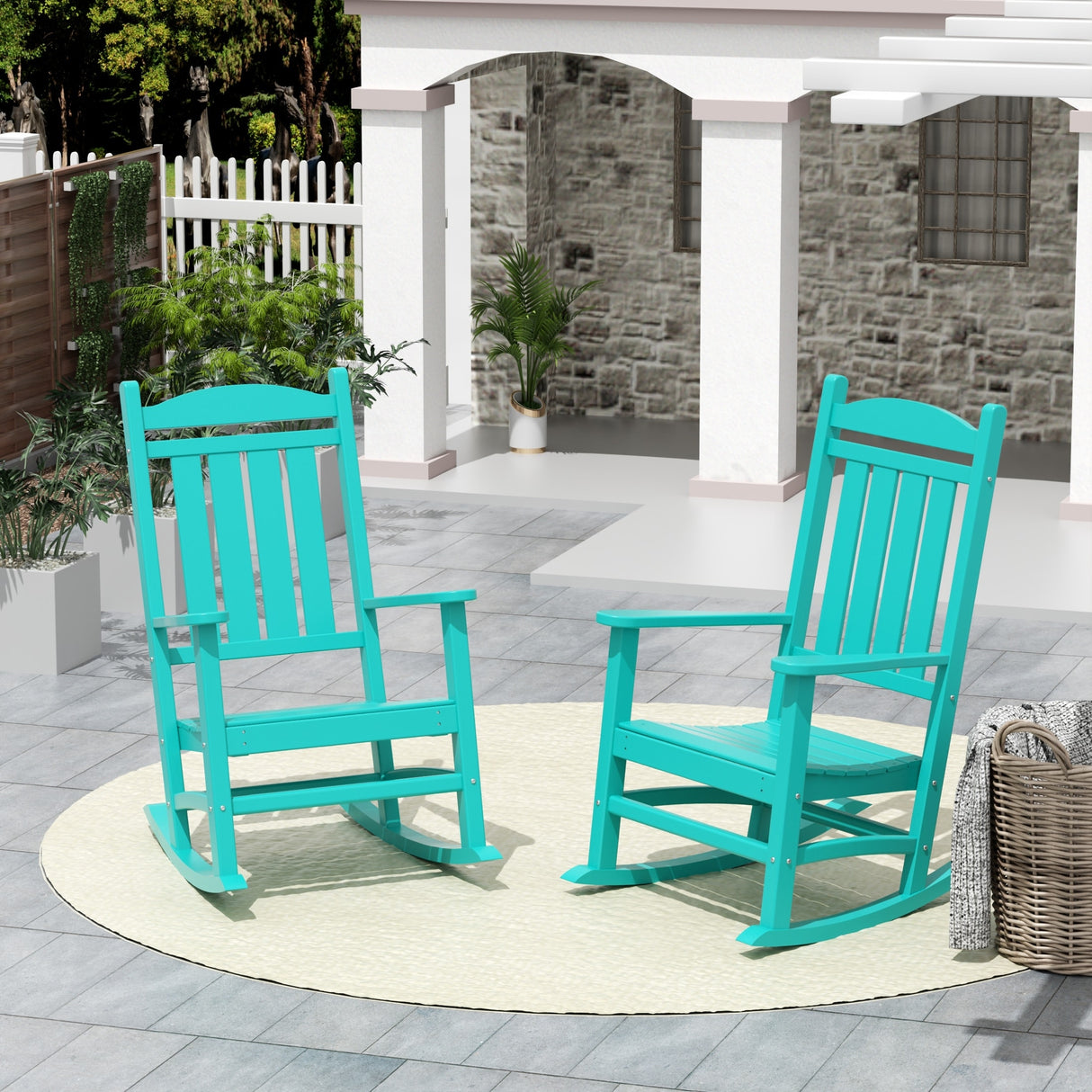 Polytrends Laguna Hdpe All Weather Outdoor Patio Rocking Chair (Set of 2)
