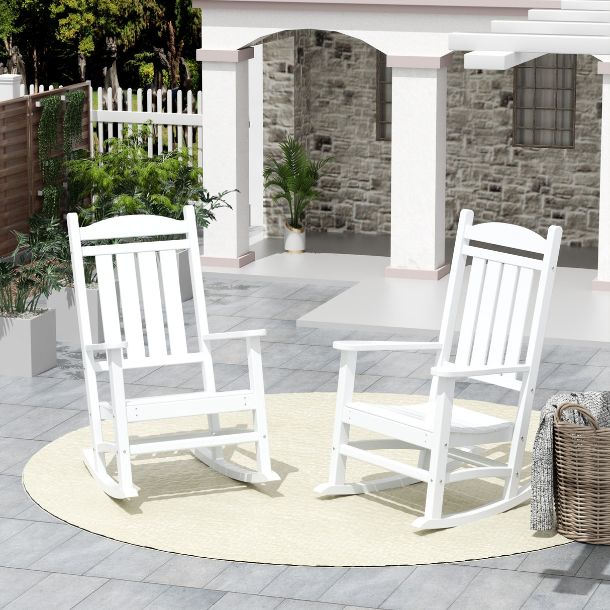 Polytrends Laguna Hdpe All Weather Outdoor Patio Rocking Chair (Set of 2)