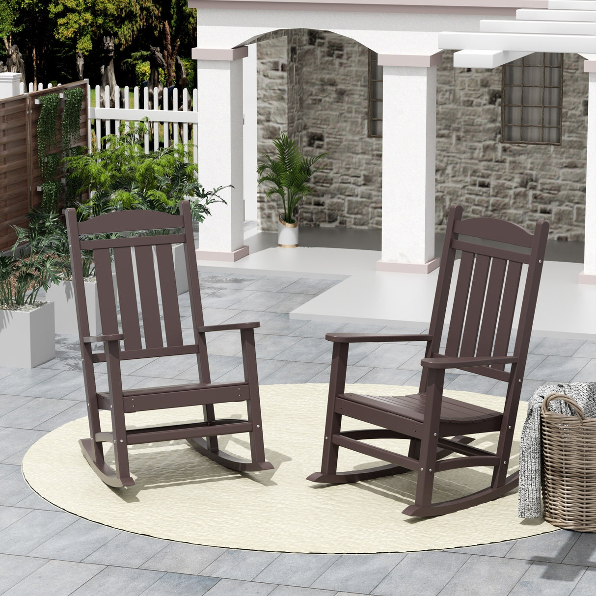 Polytrends Laguna Hdpe All Weather Outdoor Patio Rocking Chair (Set of 2)