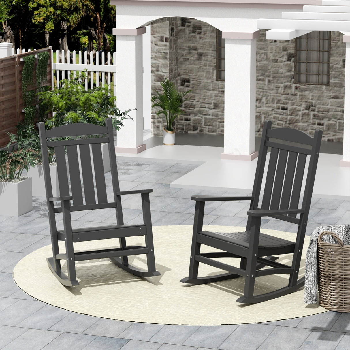 Polytrends Laguna Hdpe All Weather Outdoor Patio Rocking Chair (Set of 2)