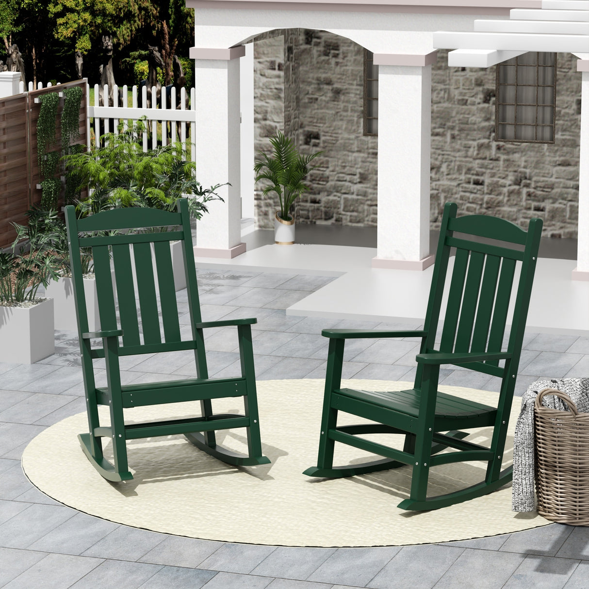 Polytrends Laguna Hdpe All Weather Outdoor Patio Rocking Chair (Set of 2)