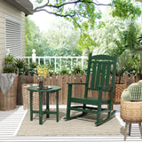 Polytrends Laguna Hdpe All Weather Outdoor Patio Rocking Chair With Side Table (2-Piece Set)