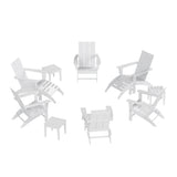Polytrends Shoreside Modern 12-Piece Folding Adirondack Chair With Ottoman And Side Table