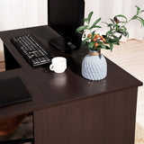 Pome Corner Computer Desk L-Shaped with 2 Storage Shelves and Hutches