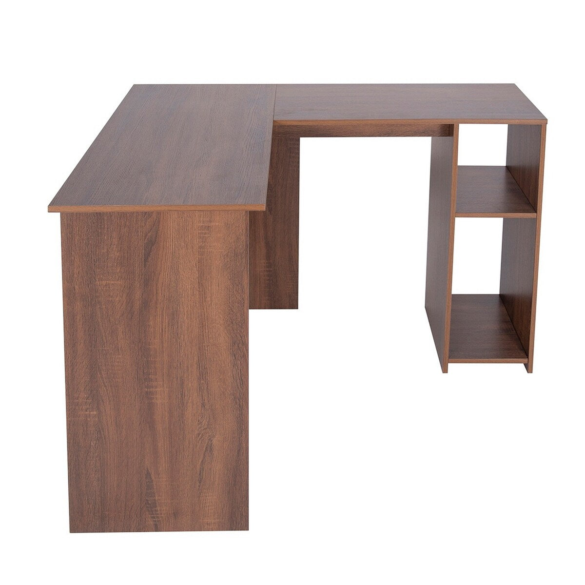 Pome Corner Computer Desk L-Shaped with 2 Storage Shelves and Hutches