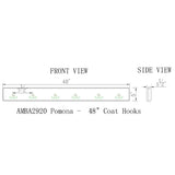 Pomona 48" Metal and Wood Wall Coat Hook