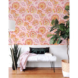 Pomona Jacobean Blossom Floral 27 In W X 18 Ft L Self-Adhesive Peel And Stick Wallpaper