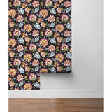 Pomona Jacobean Blossom Floral 27 In W X 18 Ft L Self-Adhesive Peel And Stick Wallpaper