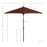 Pompano 9ft Crank Lift Push Button Tilt Round Patio Umbrella by Havenside Home, Base Not Included