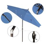 Pompano 9ft Crank Lift Push Button Tilt Round Patio Umbrella by Havenside Home, Base Not Included
