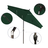 Pompano 9ft Crank Lift Push Button Tilt Round Patio Umbrella by Havenside Home, Base Not Included