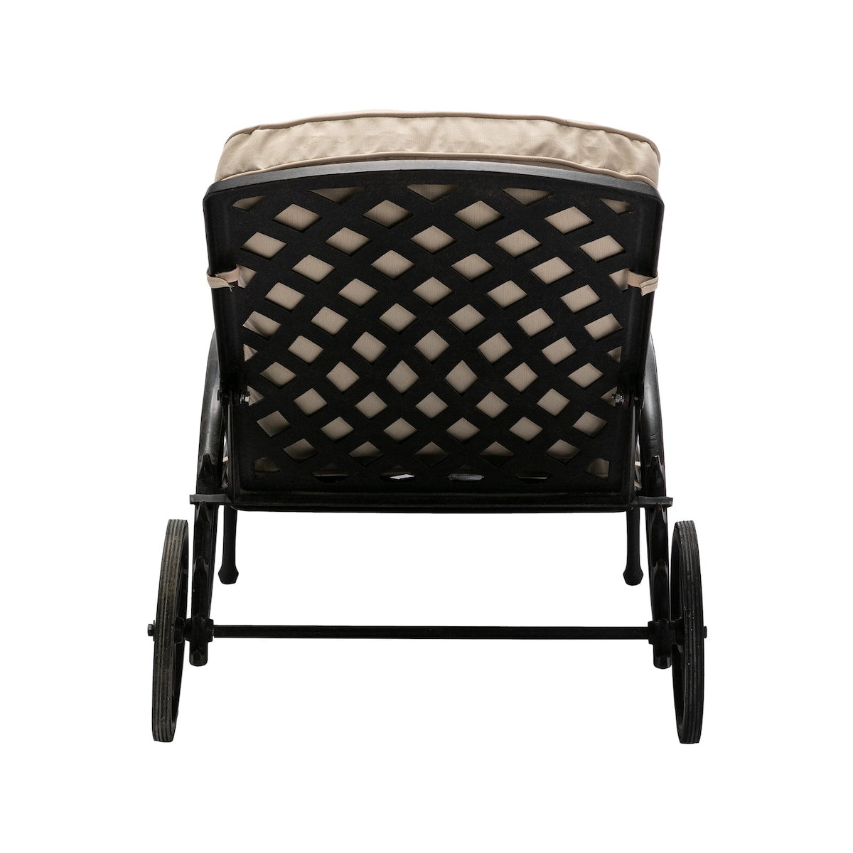 Poolside Reclining Chaise Lounge Patio ArmChair with Wheels & Cushion